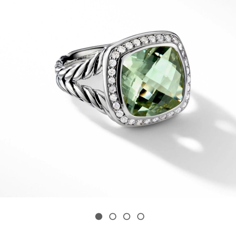 David Yurman Albion® Ring with Prasiolite and Pavé Diamonds size 7